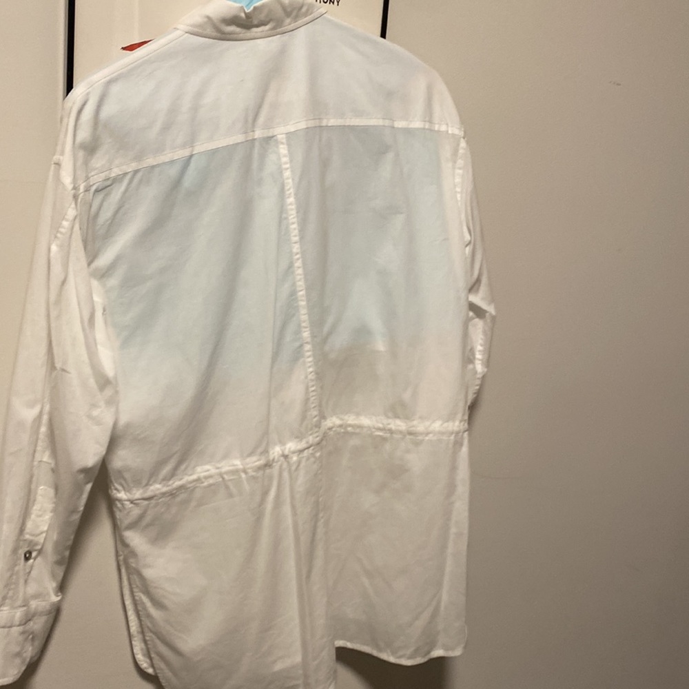 Helmut Lang White Button Down With Draw String - image 7